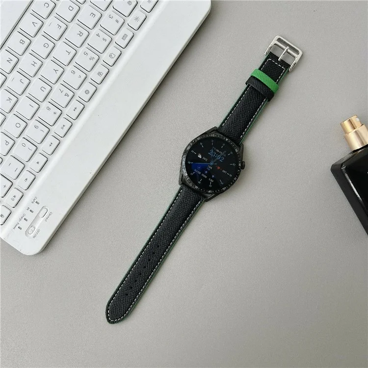 Correas de Cuero de Dos Colores para Huawei Watch GT 5 41mm Correas de Reloj 18mm Universal Pulsera - Negro