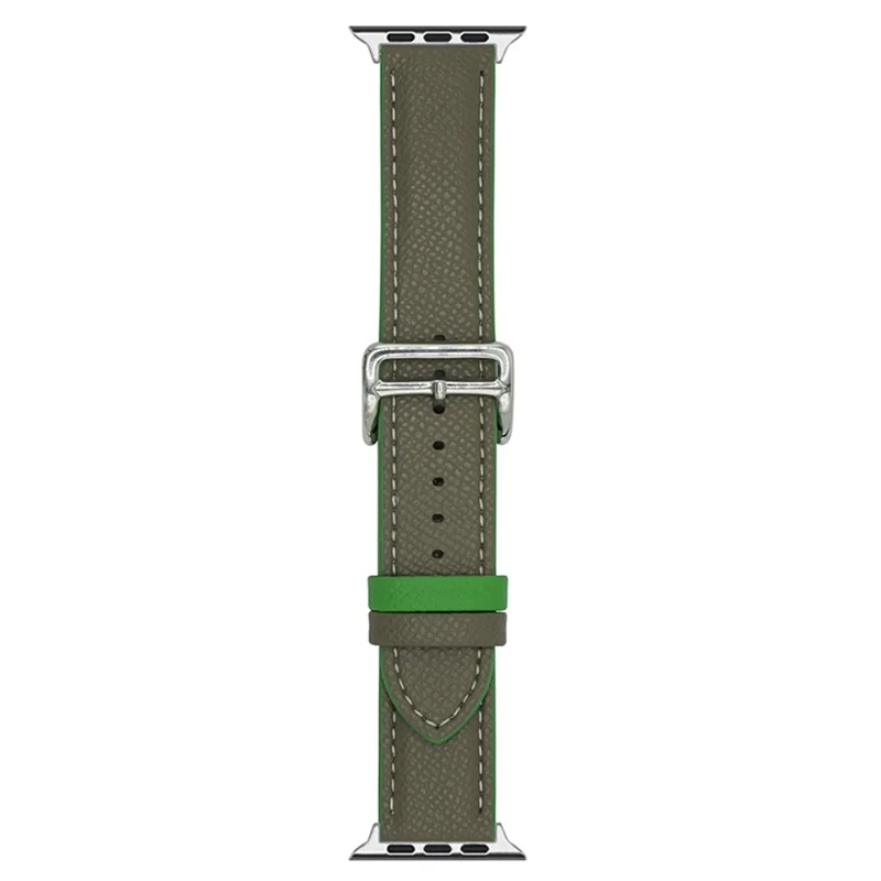 Dual Color Leather Bands For Apple Watch Series 10 9 8 7 SE 6 5 4 3 2 1 42mm 41mm 40mm 38mm Watchbands Wrist Strap - Brown