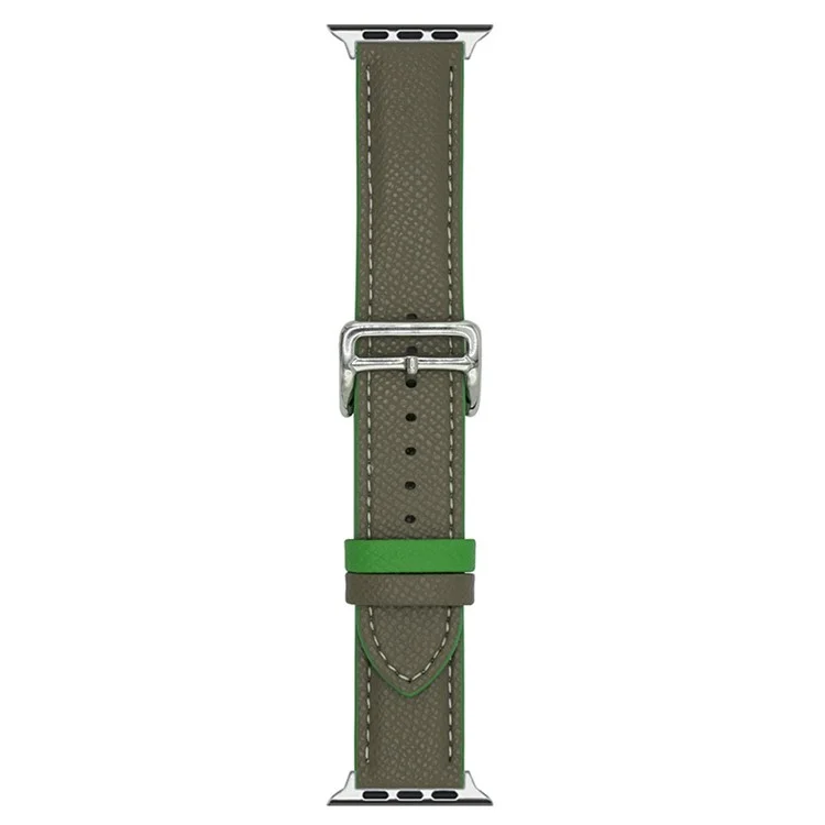 Bandas de Couro de Duas Cores para Apple Watch Series 10 Ultra 9 8 7 SE 6 5 4 3 2 1 46mm 49mm 45mm 44mm 40mm Pulseiras Correia de Pulso - Marrom