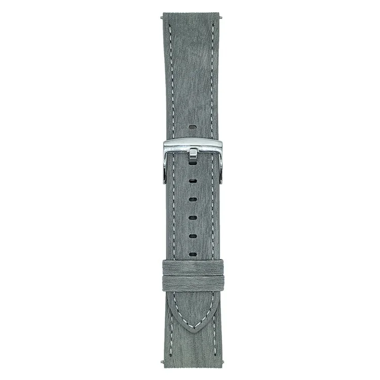 Bracelet en cuir aspect bois pour Huawei Watch GT 5 41mm Universel 18mm Bracelet de montre - Gris clair