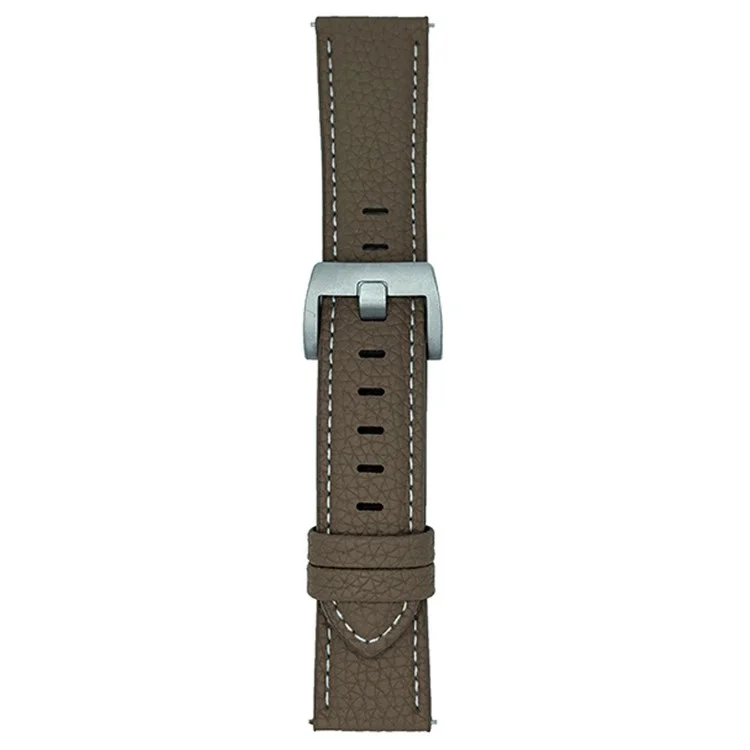 Correa de Reloj de Textura de Litchi para Samsung Galaxy Watch7 / Watch6 Bandas de Reloj Universal de 20 mm - Gris Marrón