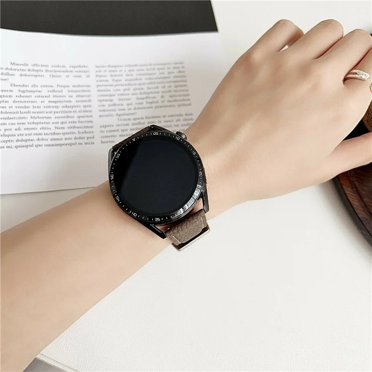 Correa de Reloj de Textura de Litchi para Samsung Galaxy Watch7 / Watch6 Bandas de Reloj Universal de 20 mm - Gris Marrón