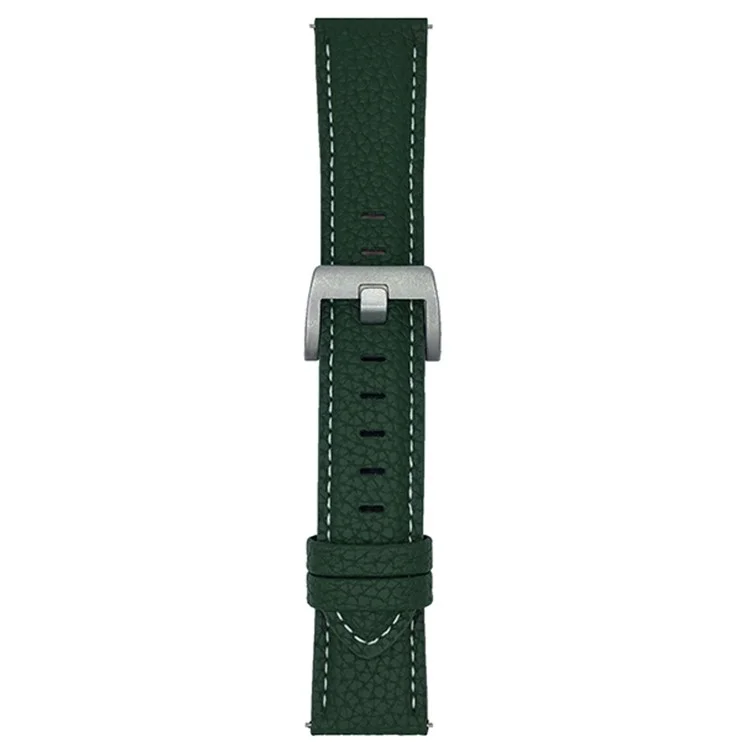 Correa de piel de textura de lichí para Huawei Watch GT 5 46mm Correas universales de 22 mm - Verde medianoche
