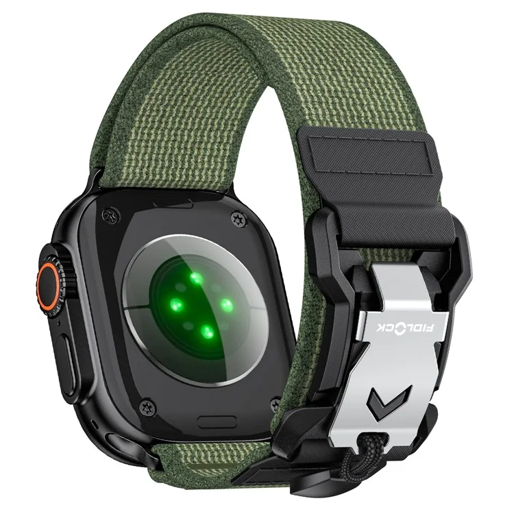 Armband für Apple Watch Series 10 Ultra 9 8 7 SE 6 5 4 3 2 1 46mm 49mm 45mm 44mm 42mm FIDLOCK Magnetisches Nylon-Sportarmband - Grün