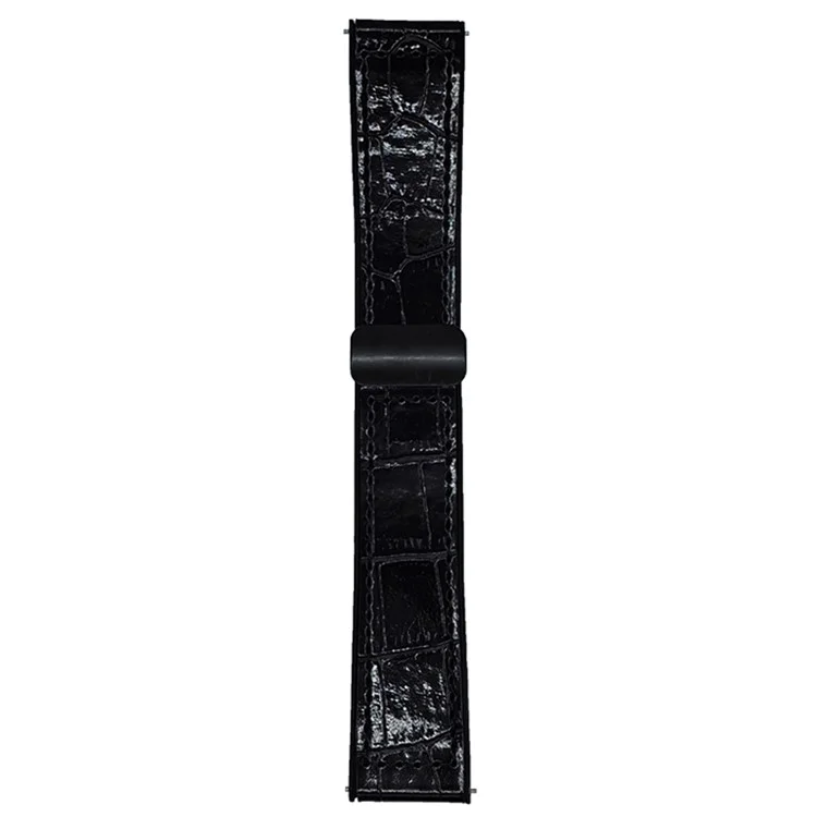 Pulseira de Relógio de 20mm para Samsung Galaxy Watch7 44mm / 40mm Textura de Bambu em PU com Cobertura de Silicone e Fivela Magnética - Preto