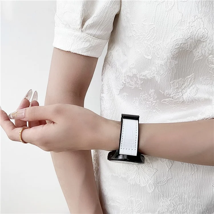 22mm Watch Band for Huawei Watch GT 5 46mm Bamboo Texture PU Covered Silicone Strap with Magnetic Buckle - Black