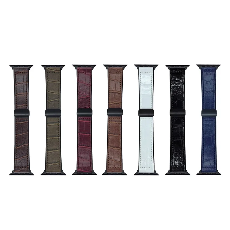 Watch Band for Apple Watch Series 10 Ultra 9 8 7 SE 6 5 4 3 2 1 46mm 49mm 45mm 44mm 42mm Bamboo Texture PU Covered Silicone Strap - Coffee