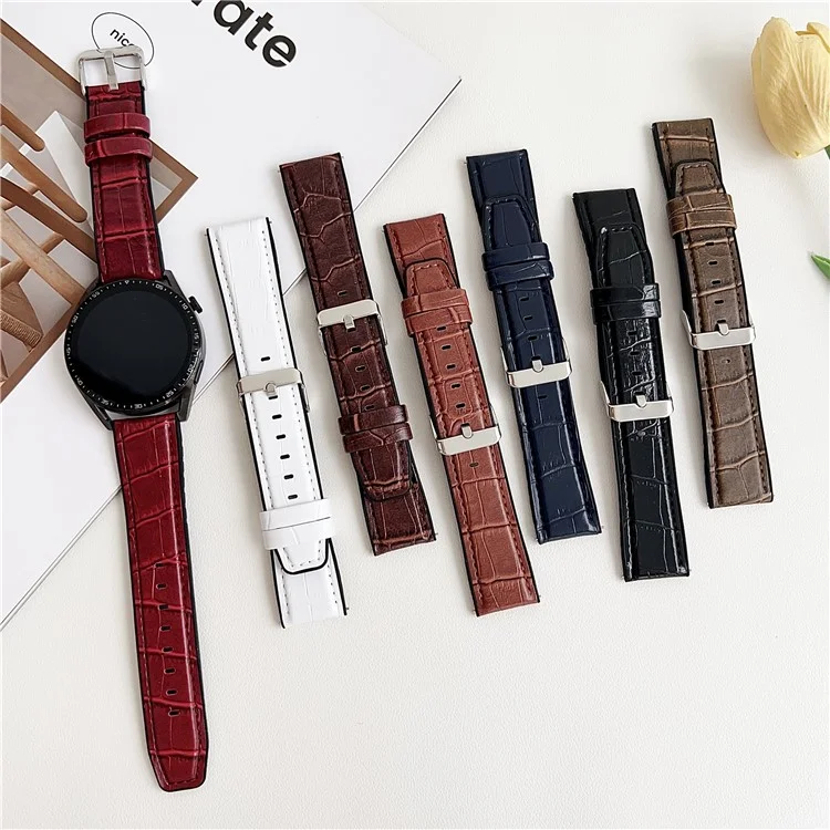 Correa de Repuesto de 18 mm para Huawei Watch GT 5 41 mm / 4 41 mm Banda de Reloj de Silicona con Textura de Bambú Cubierta de PU - Azul Medianoche