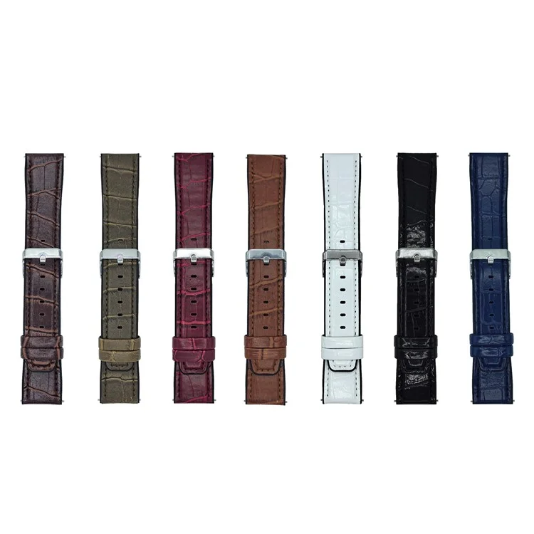 22mm Replacement Strap for Huawei Watch GT 5 46mm / Samsung Galaxy Watch3 45mm Bamboo Texture PU + Silicone Watch Band - Wine Red
