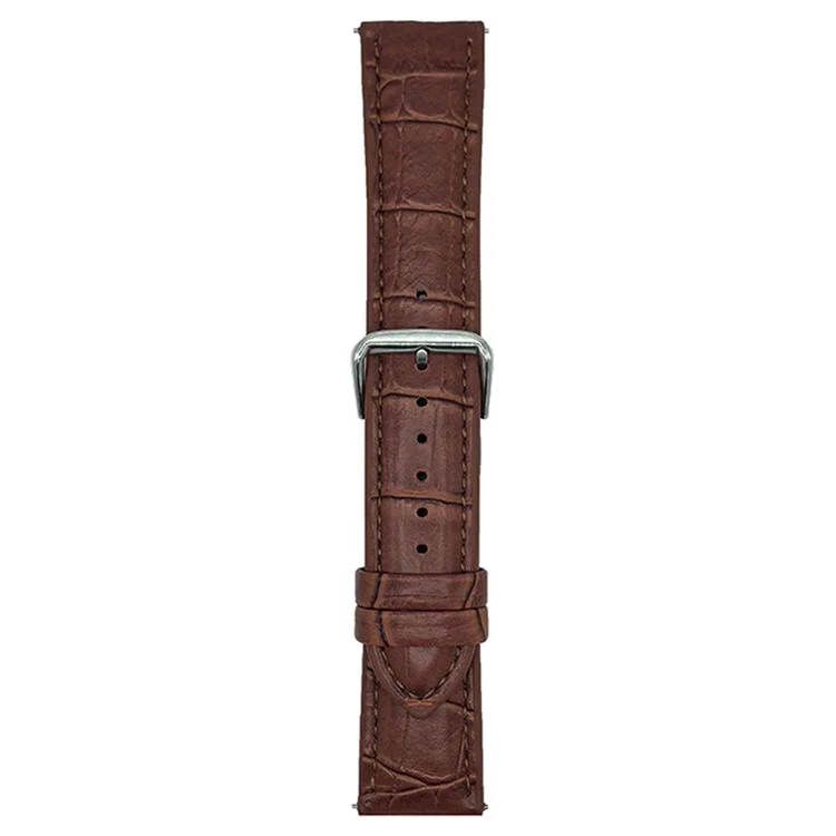 Correa de Repuesto de 20 mm para Samsung Galaxy Watch7 44 mm / 40 mm - Cuero con Patrón de Bambú - Marrón Oscuro