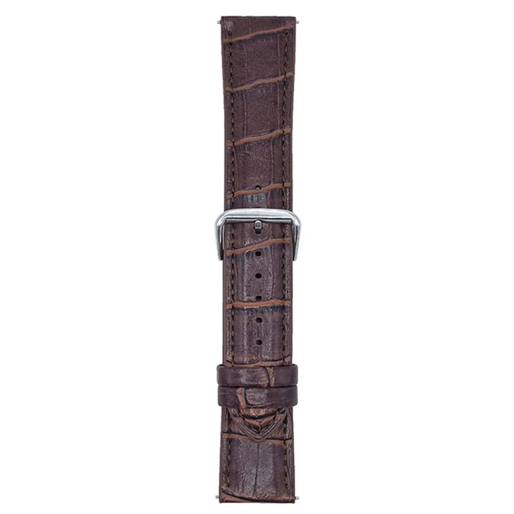 22mm Replacement Strap for Huawei Watch GT 5 46mm / 5 Pro 46mm Bamboo Pattern Leather Watch Band - Coffee