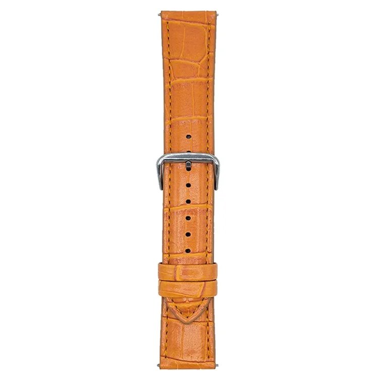 22mm Replacement Strap for Huawei Watch GT 5 46mm / 5 Pro 46mm Bamboo Pattern Leather Watch Band - Orange