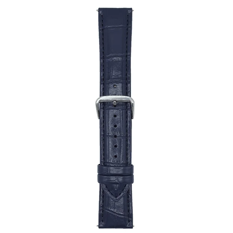 22mm Replacement Strap for Huawei Watch GT 5 46mm / 5 Pro 46mm Bamboo Pattern Leather Watch Band - Midnight Blue