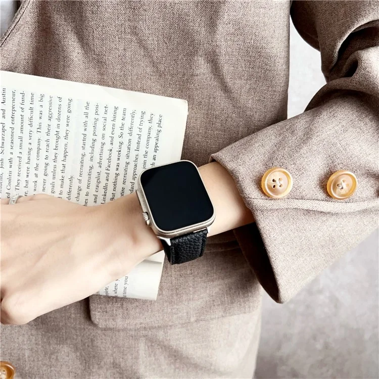 Replacement Strap for Apple Watch Series 10 Ultra 9 8 7 SE 6 5 4 3 2 1 46mm 49mm 45mm 44mm 42mm Bamboo Pattern Leather Watch Band - Tan