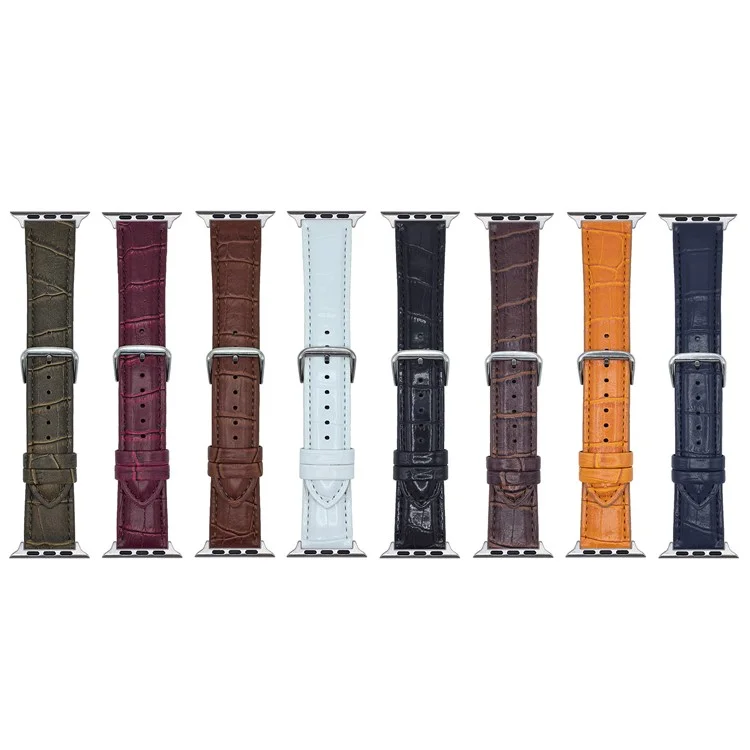 Replacement Strap for Apple Watch Series 10 Ultra 9 8 7 SE 6 5 4 3 2 1 46mm 49mm 45mm 44mm 42mm Bamboo Pattern Leather Watch Band - Tan