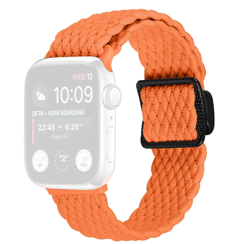 Nylon Strap for Apple Watch Ultra 3 2 1 49mm / Series 11 10 46mm / 9 8 7 45mm / SE3 SE2 SE 6 5 4 44mm / 3 2 1 42mm Watch Band with Magnetic Buckle - Orange