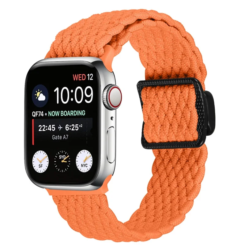 Nylon Strap for Apple Watch Ultra 3 2 1 49mm / Series 11 10 46mm / 9 8 7 45mm / SE3 SE2 SE 6 5 4 44mm / 3 2 1 42mm Watch Band with Magnetic Buckle - Orange