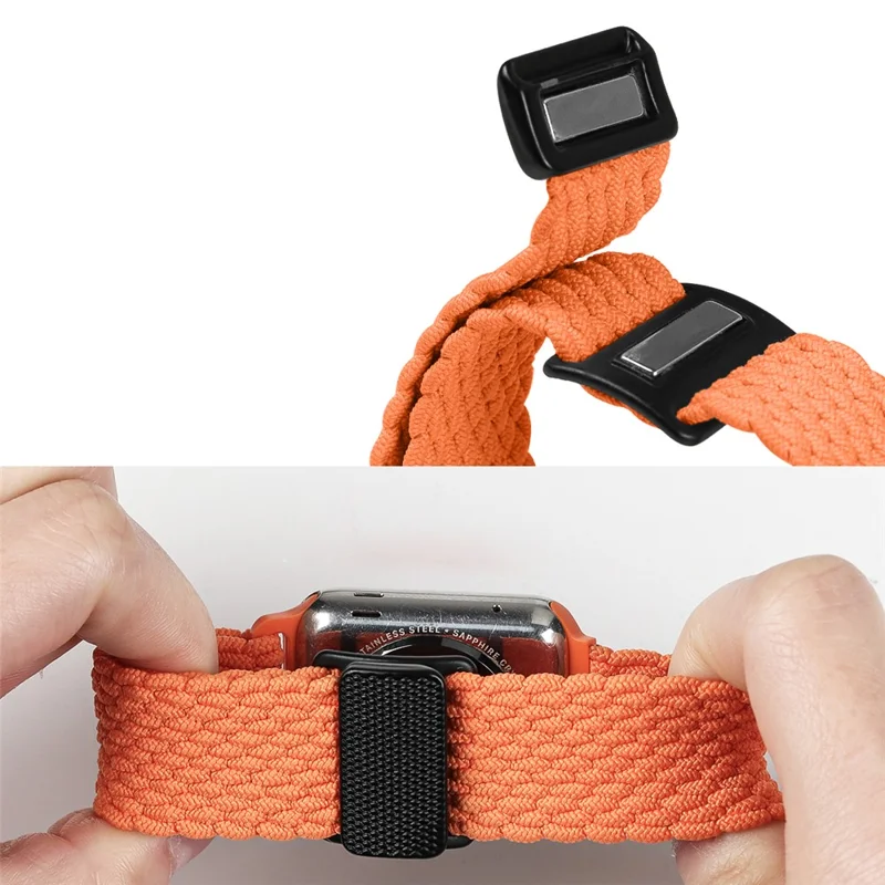 Nylon Strap for Apple Watch Ultra 3 2 1 49mm / Series 11 10 46mm / 9 8 7 45mm / SE3 SE2 SE 6 5 4 44mm / 3 2 1 42mm Watch Band with Magnetic Buckle - Orange