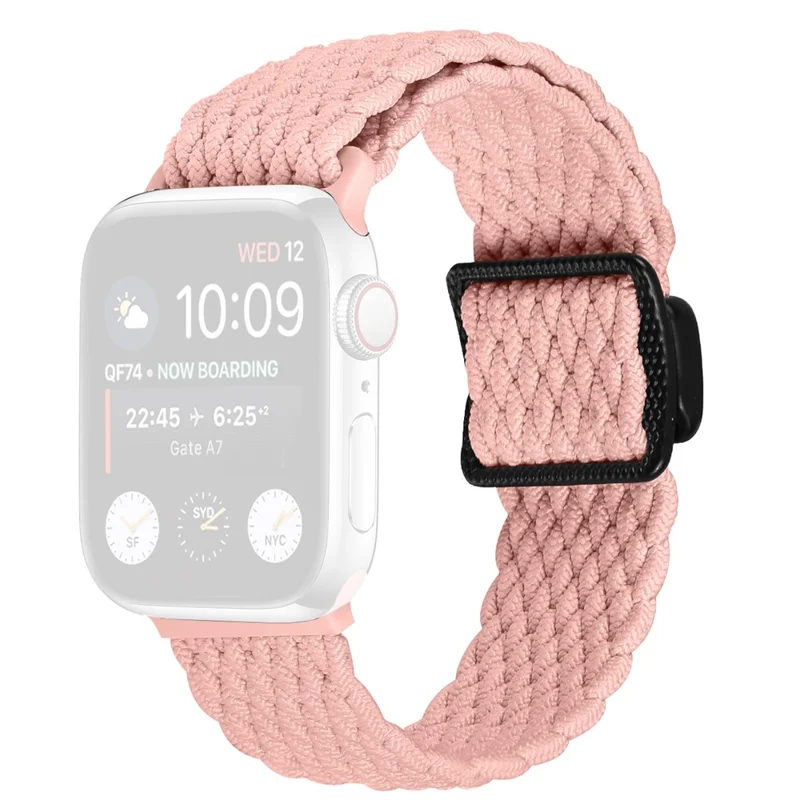 Nylon Strap for Apple Watch Ultra 3 2 1 49mm / Series 11 10 46mm / 9 8 7 45mm / SE3 SE2 SE 6 5 4 44mm / 3 2 1 42mm Watch Band with Magnetic Buckle - Pink