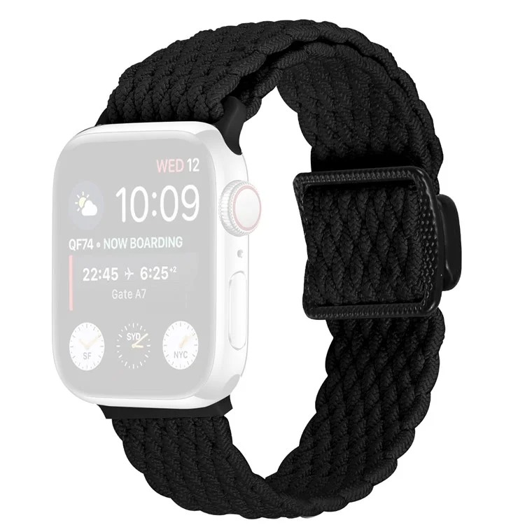 Nylon Strap for Apple Watch Series 10 Ultra 9 8 7 SE 6 5 4 3 2 1 46mm 49mm 45mm 44mm 42mm Watch Band with Magnetic Buckle - Black