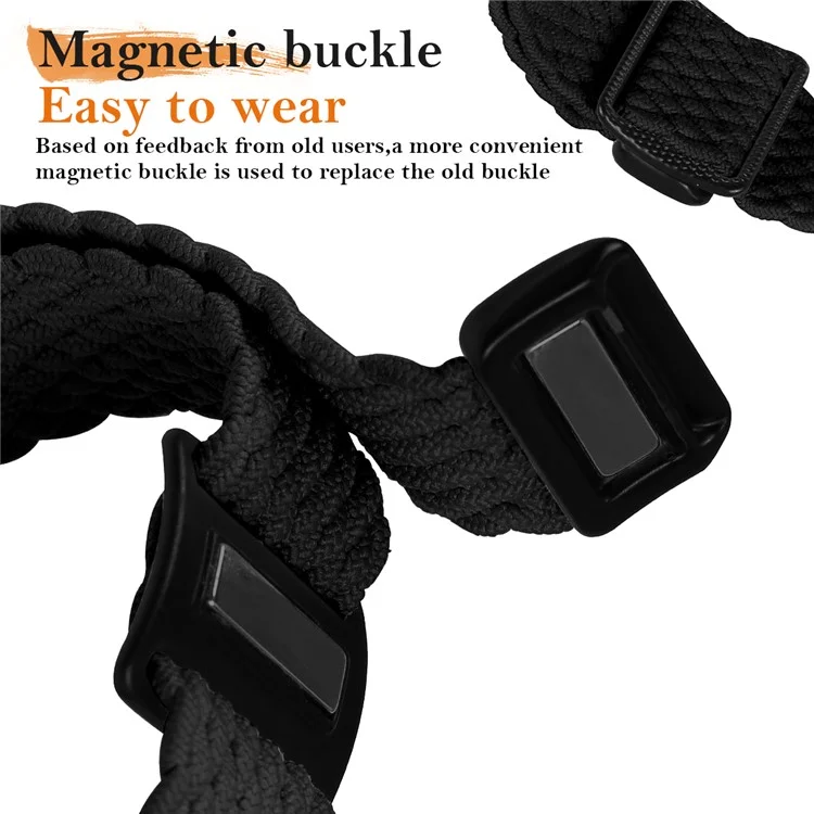 Nylon Strap for Apple Watch Series 10 Ultra 9 8 7 SE 6 5 4 3 2 1 46mm 49mm 45mm 44mm 42mm Watch Band with Magnetic Buckle - Black