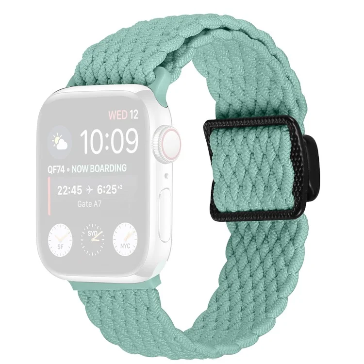 Bracelet en nylon pour Apple Watch Série 10 Ultra 9 8 7 SE 6 5 4 3 2 1 46 mm 49 mm 45 mm 44 mm 42 mm avec boucle magnétique - Vert