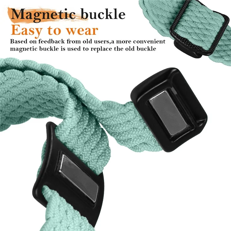 Bracelet en nylon pour Apple Watch Série 10 Ultra 9 8 7 SE 6 5 4 3 2 1 46 mm 49 mm 45 mm 44 mm 42 mm avec boucle magnétique - Vert