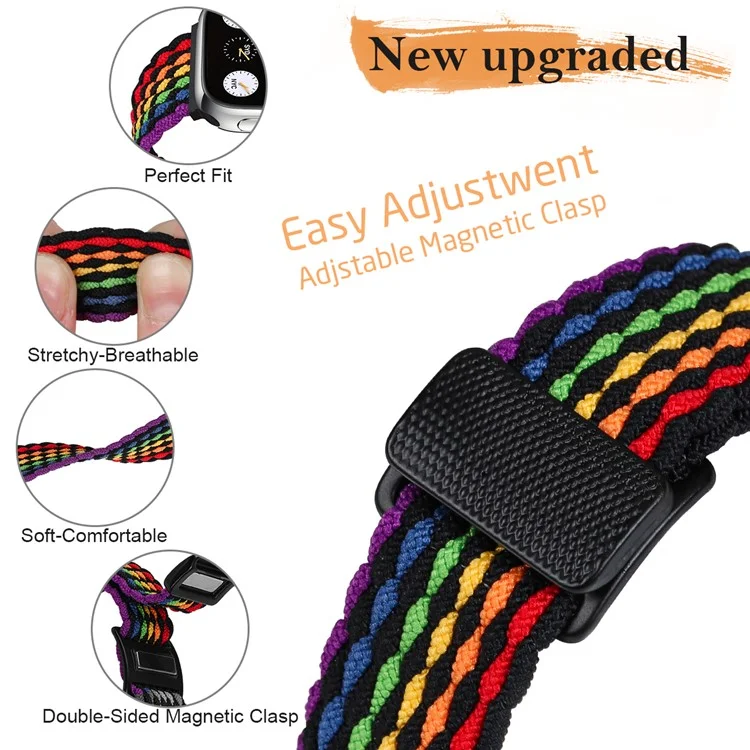 Nylon Strap for Apple Watch Series 10 Ultra 9 8 7 SE 6 5 4 3 2 1 46mm 49mm 45mm 44mm 42mm Watch Band with Magnetic Buckle - Multi-color