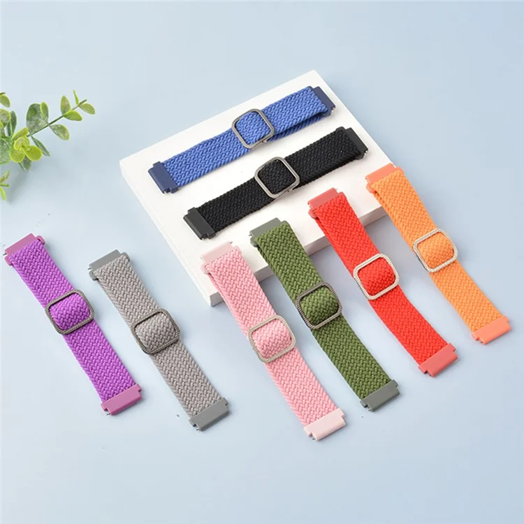 22mm Braided Rope Adjustable Watchband Replacement for Samsung Gear S3 Classic/S3 Frontier/Galaxy Watch 46mm - Denim