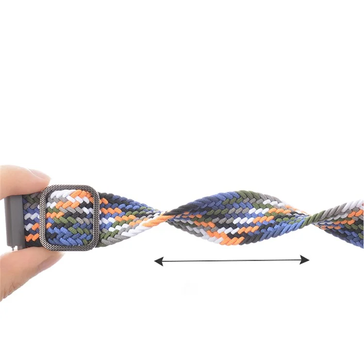 22mm Braided Rope Adjustable Watchband Replacement for Samsung Gear S3 Classic/S3 Frontier/Galaxy Watch 46mm - Denim