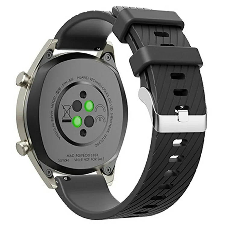 20mm Strap for Samsung Galaxy Watch 5 Pro 45mm / Watch 5 44mm / 40mm Universal Diagonal Striped Silicone Watch Band - Black