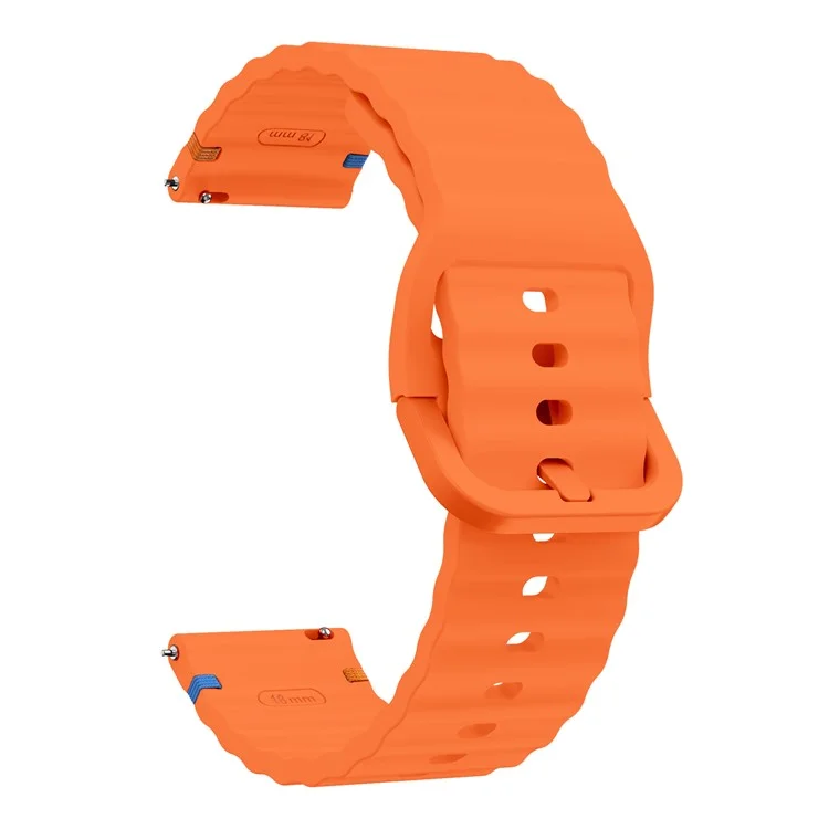 Für Huawei Watch GT 5 41mm Silikonarmband 18mm Wellennaht-Armband - Orange