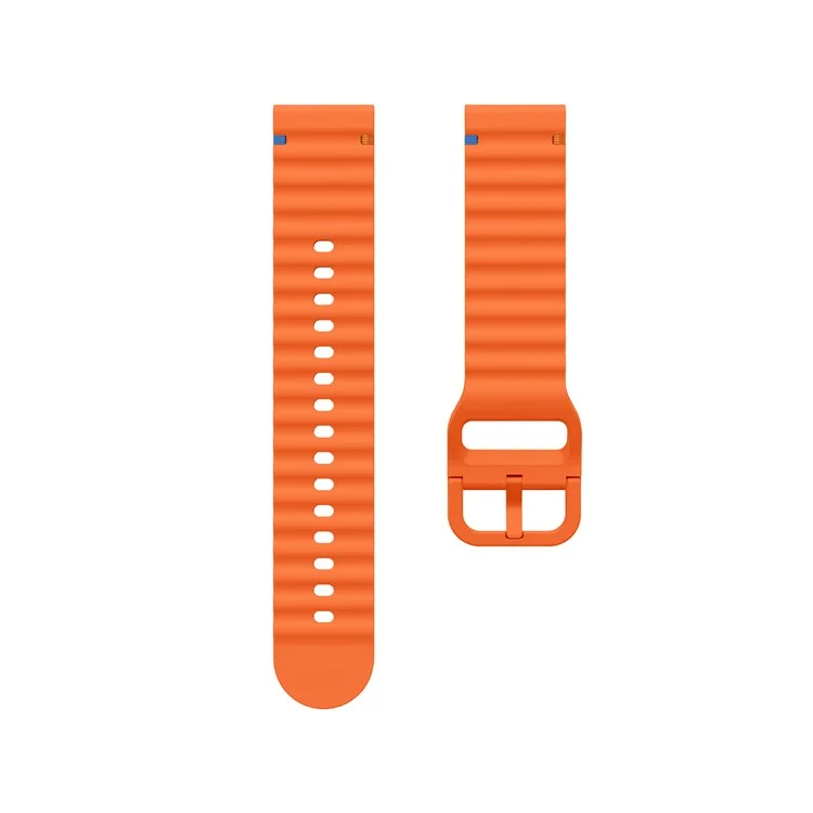 Für Huawei Watch GT 5 41mm Silikonarmband 18mm Wellennaht-Armband - Orange