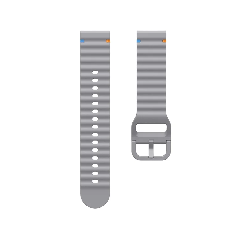 For Huawei Watch GT 5 41mm Silicone Watch Strap 18mm Wave Stitching Line Wrist Band - Grey