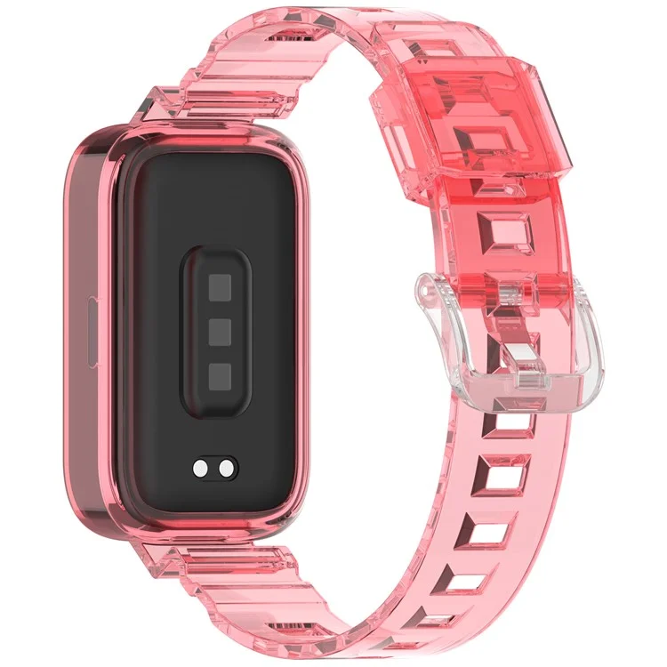 For Xiaomi Redmi Band 3  /  Smart Band 9 Active Watch Strap Color Changing Clear TPU Wrist Band - Photochromic Red