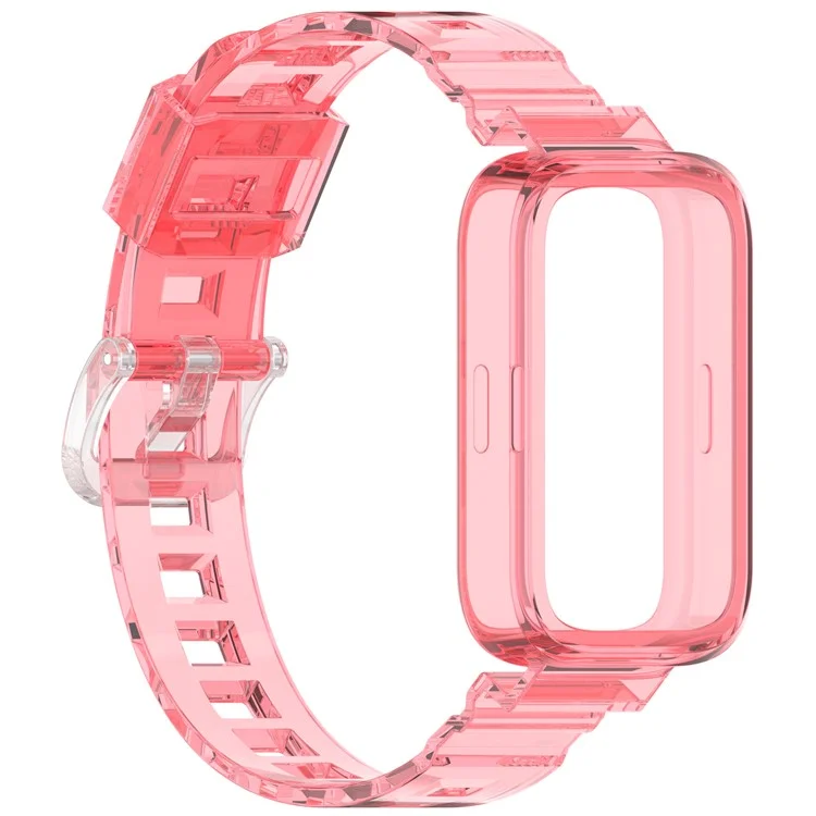 For Xiaomi Redmi Band 3  /  Smart Band 9 Active Watch Strap Color Changing Clear TPU Wrist Band - Photochromic Red