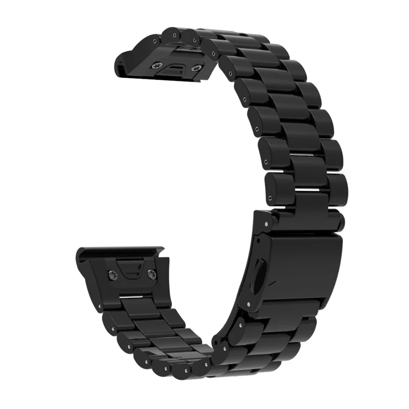 QuickFit 22mm Watch Band For Garmin Fenix 7 Pro  /  7  /  6 Pro  /  6 Plastic Three-Bead Wrist Strap - Black