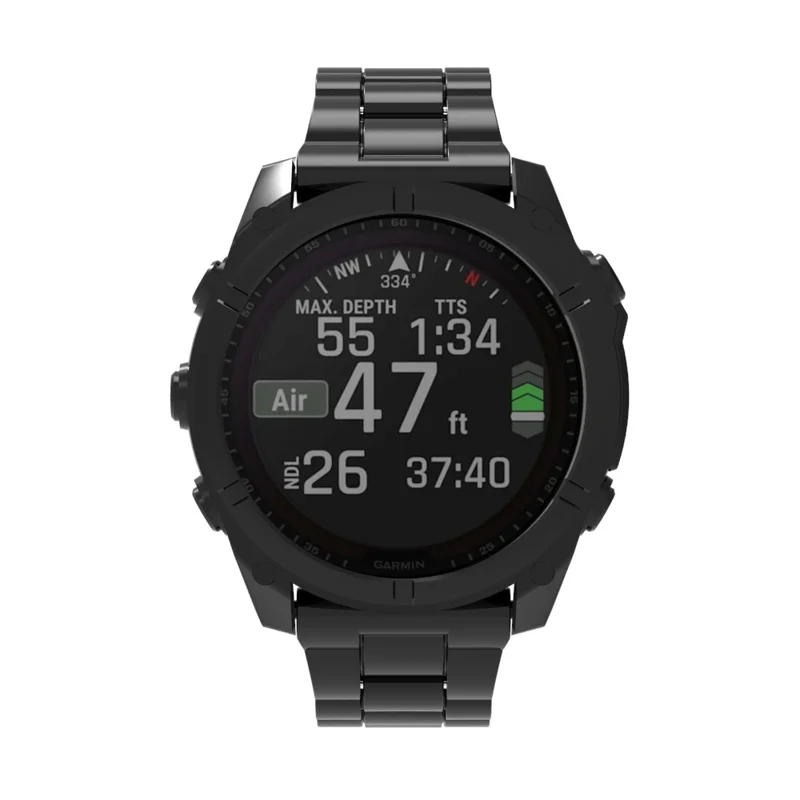 QuickFit 22mm Watch Band For Garmin Fenix 7 Pro  /  7  /  6 Pro  /  6 Plastic Three-Bead Wrist Strap - Black