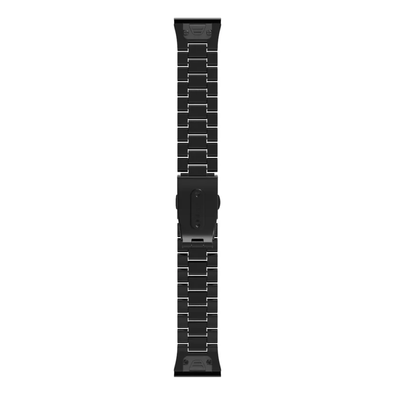QuickFit 22mm Watch Band For Garmin Fenix 7 Pro  /  7  /  6 Pro  /  6 Plastic Three-Bead Wrist Strap - Black