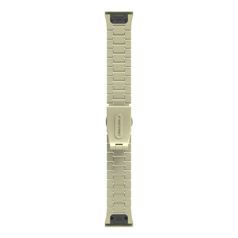 QuickFit 22mm Watch Band For Garmin Fenix 7 Pro  /  7  /  6 Pro  /  6 Plastic Three-Bead Wrist Strap - Apricot