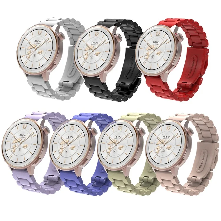 Pour Huawei Watch GT 5 41mm Bracelet de Montre 18mm Bracelet de Poignet en Plastique à Trois Perles - Noir