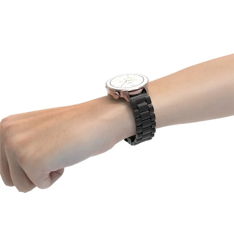For Huawei Watch GT 5 46mm Watch Band 22mm Plastic Three-Bead Wrist Strap - Black
