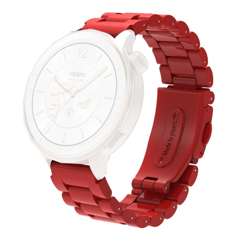 For Huawei Watch GT 5 46mm Watch Band 22mm Plastic Three-Bead Wrist Strap - Red