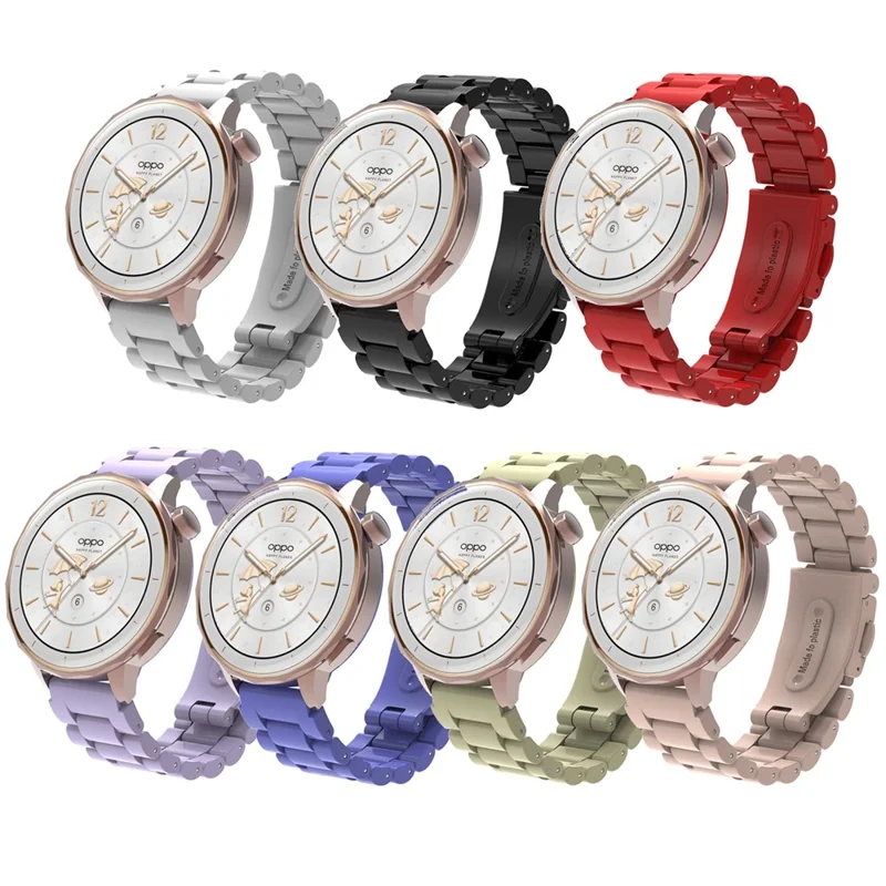 For Huawei Watch GT 5 46mm Watch Band 22mm Plastic Three-Bead Wrist Strap - Red