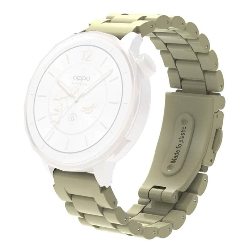 For Huawei Watch GT 5 46mm Watch Band 22mm Plastic Three-Bead Wrist Strap - Apricot