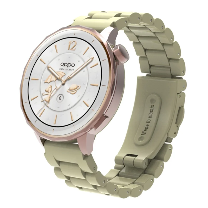 For Huawei Watch GT 5 46mm Watch Band 22mm Plastic Three-Bead Wrist Strap - Apricot