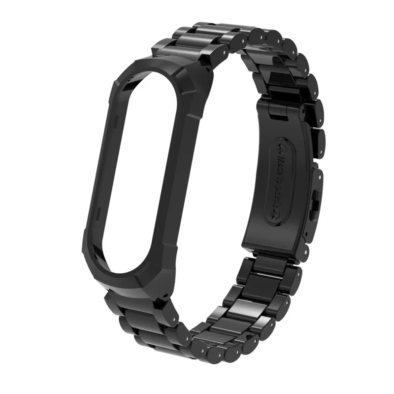For Xiaomi Smart Band 8  /  9 NFC Watch Band Plastic Three-Bead Wrist Strap with Integrated Watch Case - Black