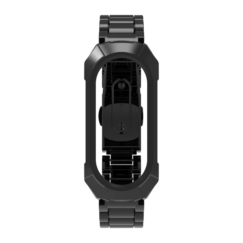 For Xiaomi Smart Band 8  /  9 NFC Watch Band Plastic Three-Bead Wrist Strap with Integrated Watch Case - Black