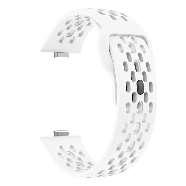 Correa de silicona para Huawei Watch Fit 4 / Fit 3 con diseño de orificios - Blanco