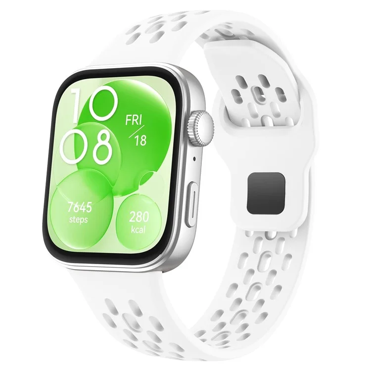 Correa de silicona para Huawei Watch Fit 4 / Fit 3 con diseño de orificios - Blanco